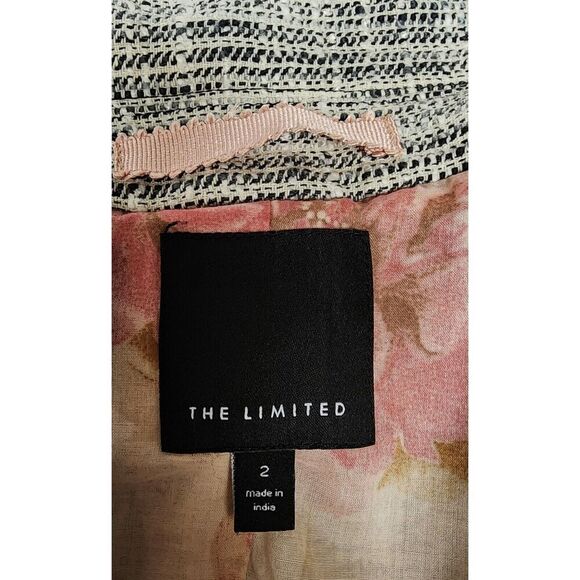 The Limited Single Breasted Tweed Suit Jacket Size 2 Color Black/Cream - Picture 10 of 11